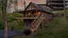 cabin at sunset