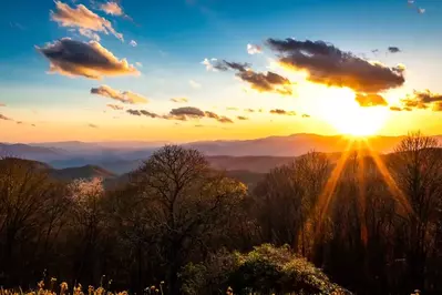 sunset in the smoky mountains