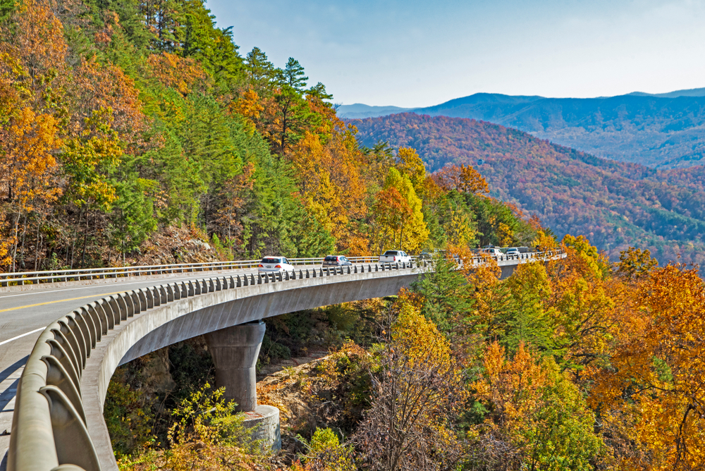 Foothills Parkway fall scenic drive